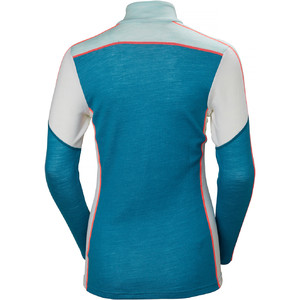 2019 Helly Hansen Mujer Hh Lifa 1/2 Zip Merino Crew Base Layer Blue Wave 48343